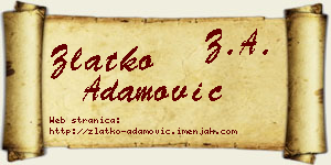 Zlatko Adamović vizit kartica